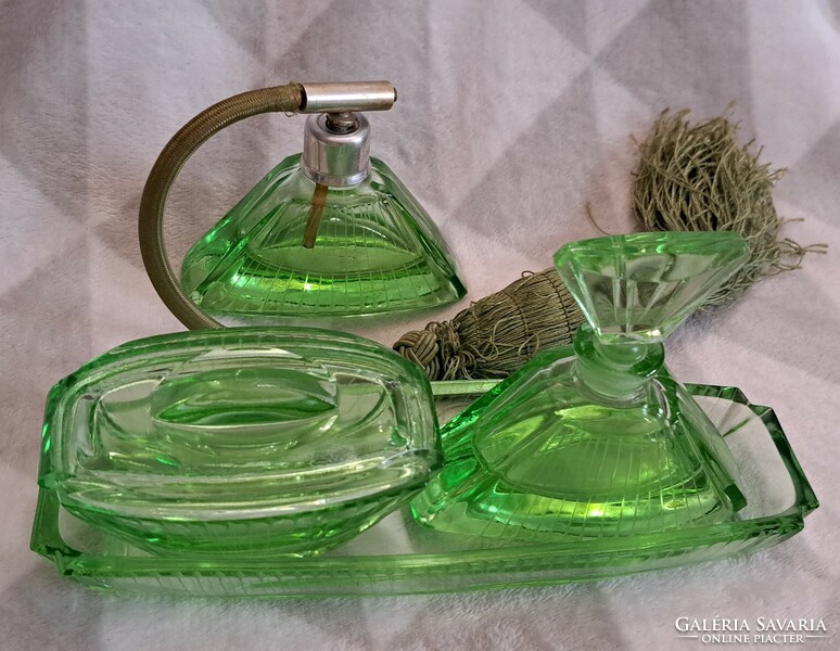 Csak chorizo felhasználónak 4db-os zöld üveg antik pipere szett (L4586)
