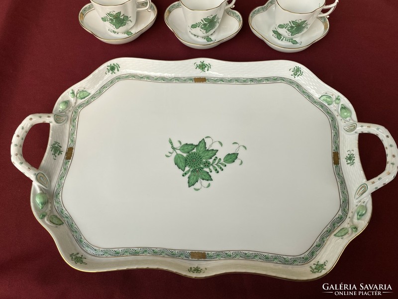 Herend Appony pattern tray and 6 cups