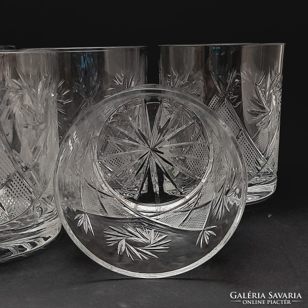 Polished crystal glasses, 5 in one, 9.8 cm