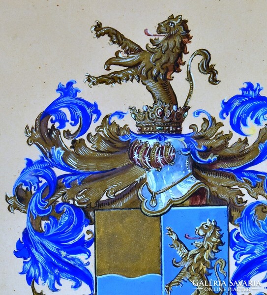 XIX. Hungarian painter Sz. Vége: coat of arms (zala) of the Forintosházy family