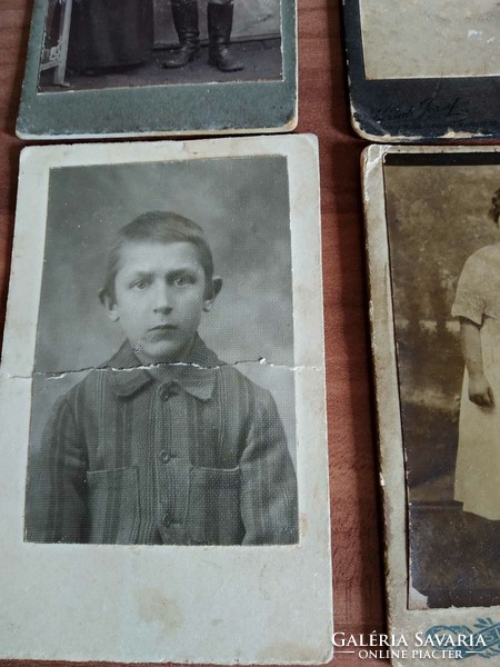 4 antique photos, business card in one, size: 11 cm x 7 cm, between 1909-1918