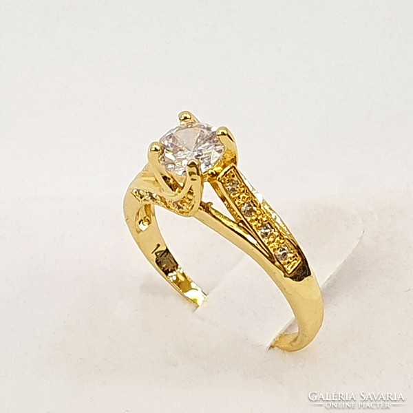 14kt aranyozott kristály Gyűrű
