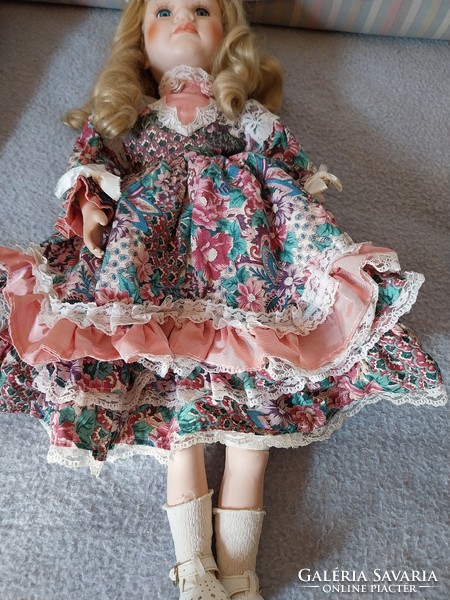 Old, large porcelain doll 57 cm