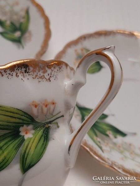 Pair of antique cups, with lily of the valley pattern, 2 in one