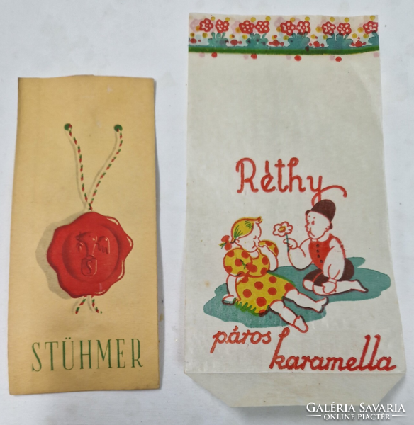 Békéscsaba Békéscsaba paired caramel and stühmer advertising packaging for Béla Réthy's medical candy factory