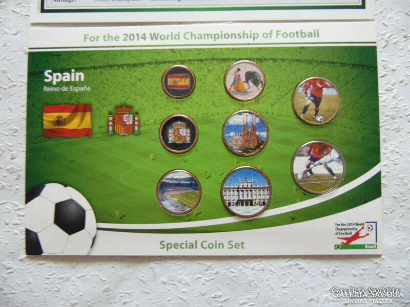 Spain Soccer World Cup 8 coins 2014 in blister!