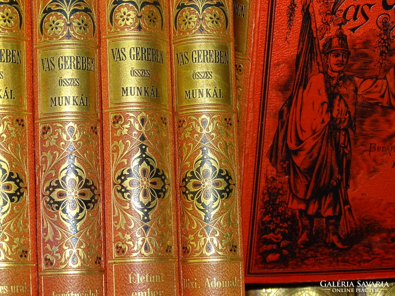 Vas Gereben's works 1-10. 1886-1891 Antique decorative bound book series