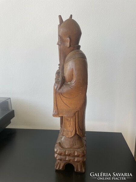 Chinese sage wooden statue