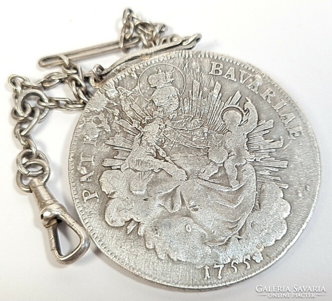 PATRONA BAVARIAE -1755 - antik ezüst bajor Mária tallérból készült óralánc