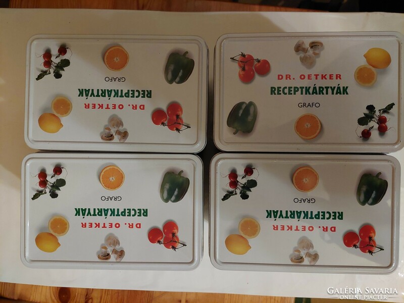 Dr. Oetker recipe cards metal box/foil box/tin box storage box (even with free delivery!)