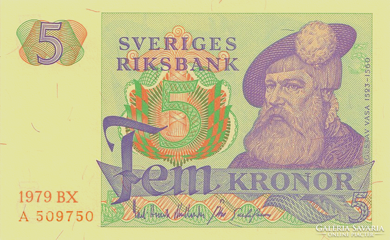 Svédország 5 Korona 1979 UNC