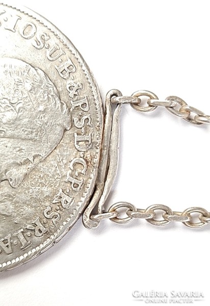Patrona bavariae -1755 - watch chain made of antique silver Bavarian Maria thaler