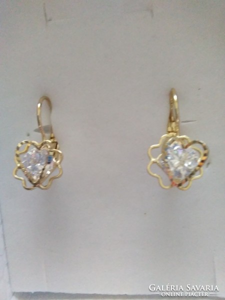 Special gold-plated zircon stone earrings