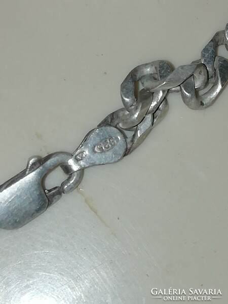 Antique silver necklace 60 cm long marked + scorpion pendant