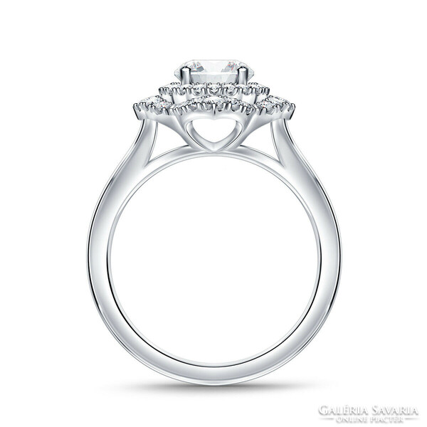 3.84Ct vvs1 h genuine round white moissanite diamond 925 sterling silver ring