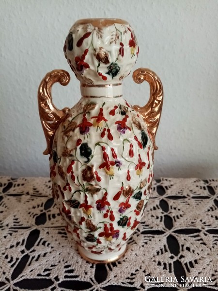 Antique fischer j budapest majolica vase