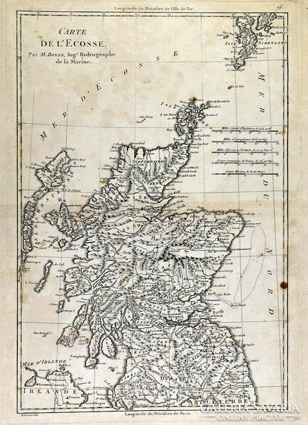 Rigobert bonne (1727-1795): map of Scotland c.1787
