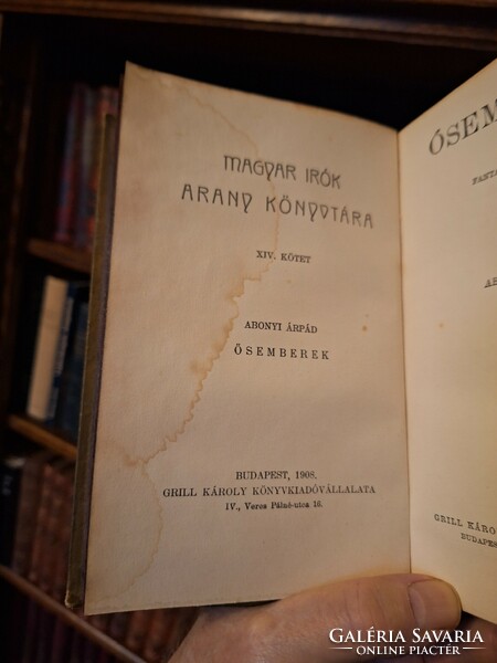 1908-Magyar Irók Arany Könyvtára -ABONYI ÁRPÁD: ŐSEMBEREK-fantasztikus regény-GRILL KÁROLY K.K.