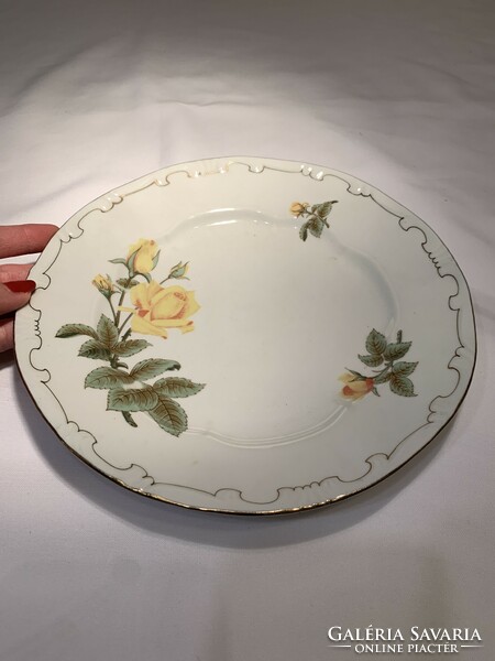 Zsolnay plate with yellow roses