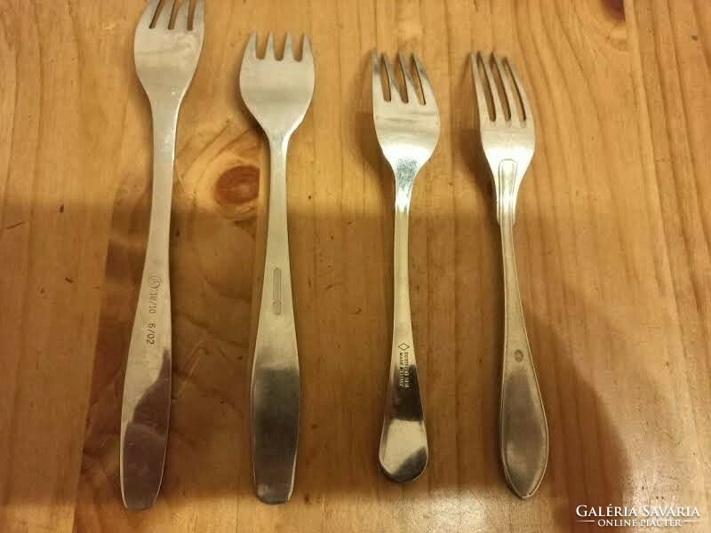 4 different stainless steel forks