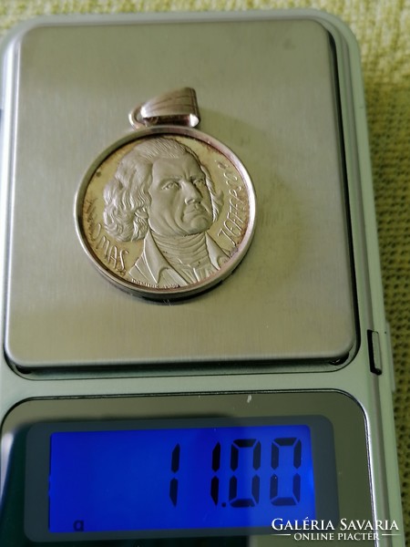 Thomas Jefferson silver pendant