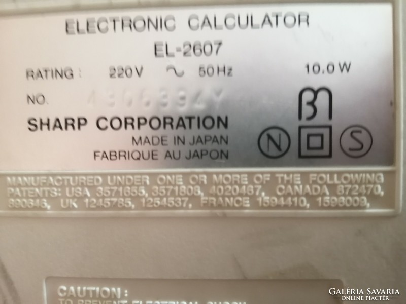 SHARP EL-2607 Szalagos számológép a '80-as évekből. Made in Japan.