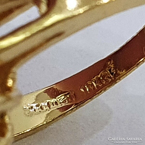 18K gold-plated designer crystal ring