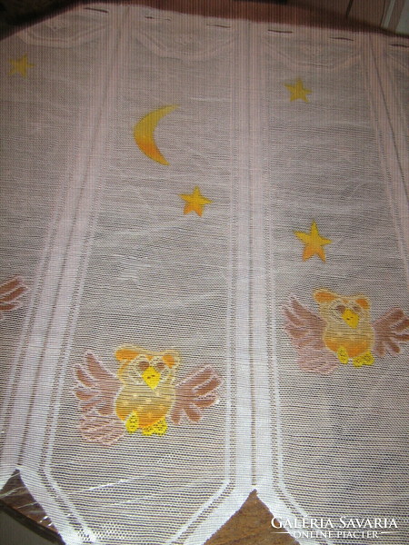 Beautiful vintage owl stained glass curtain