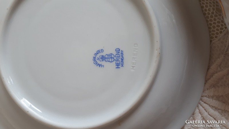 Herend, rare, orange Viennese rose pattern tea cup + base from the 1930s