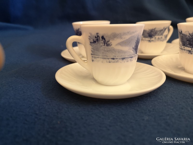 Arcopal French milk glass mocha cup set, 6 pcs