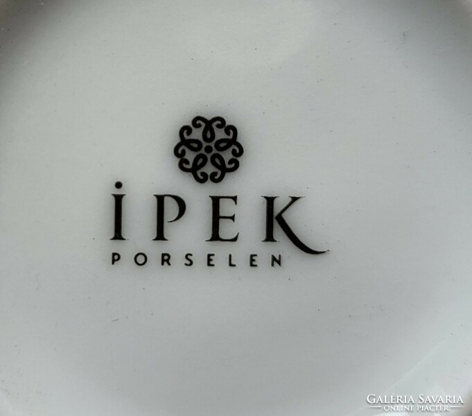 IPEK perselen török porcelán kávés csészealj csomag arany díszítéssel púder rózsaszín