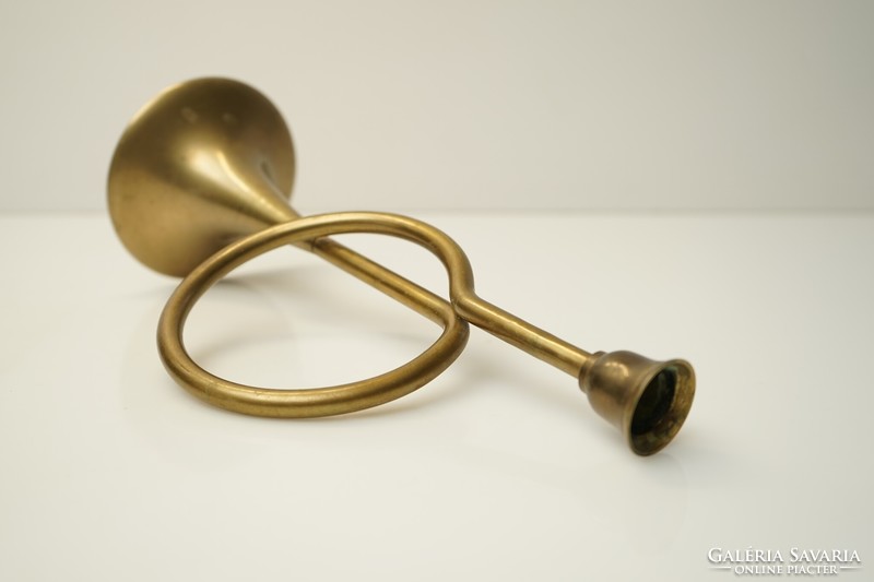 Copper trumpet-shaped candle holder / retro / old / mid century
