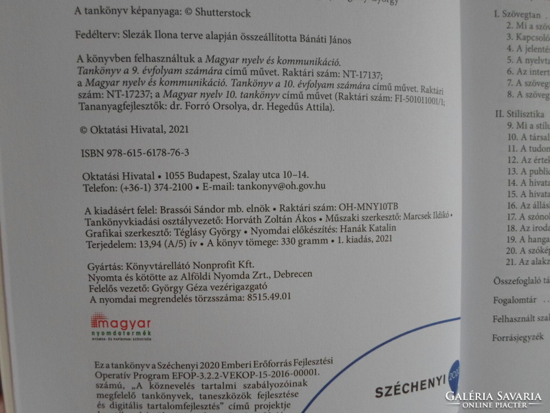 Magyar nyelv 10. tankönyv (Oktatási Hivatal, 2021; NAT 2020; OH-MNY10TB)
