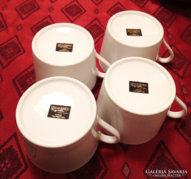 Hófehér Decordesign Inge Kube  porcelán csészék, 3,5 dl-es