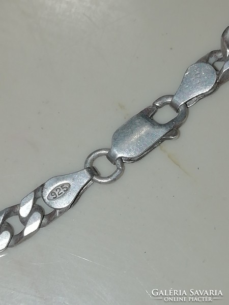 Antique silver necklace 60 cm long marked + scorpion pendant