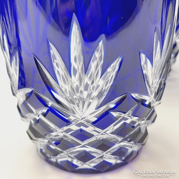 Blue lip crystal large glass set