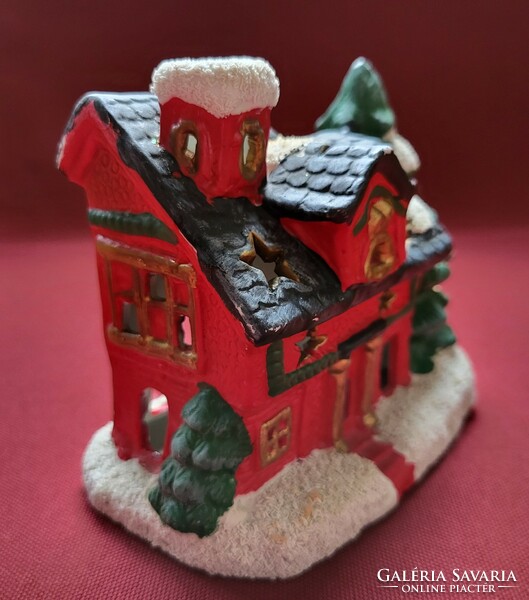 Christmas stone porcelain candle holder cottage house decoration candle village