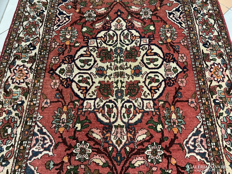 3525 ANTIK Iráni Bakhtiar kézi csomó gyapjú perzsa szőnyeg 127X203CM INGYEN FUTÁR