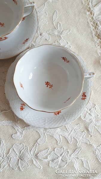 Herend, rare, orange Viennese rose pattern tea cup + base from the 1930s