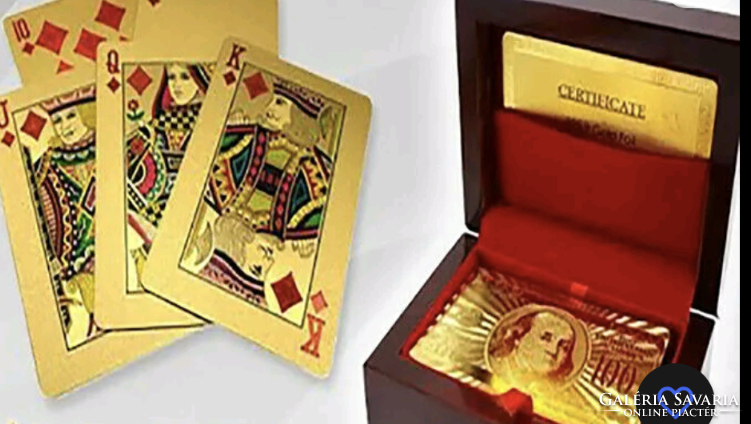 Poker card covered with 24 carat gold