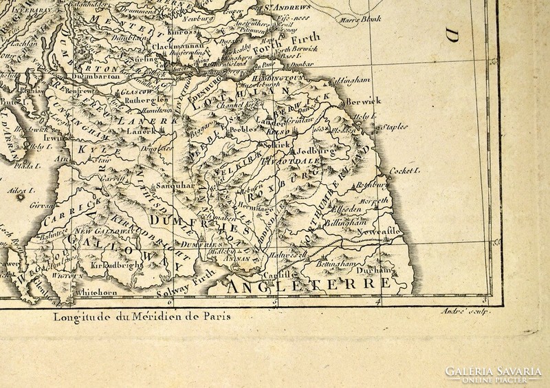 Rigobert bonne (1727-1795): map of Scotland c.1787