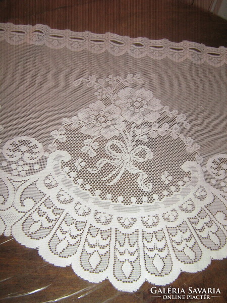 Beautiful vintage style white rose stained glass curtain