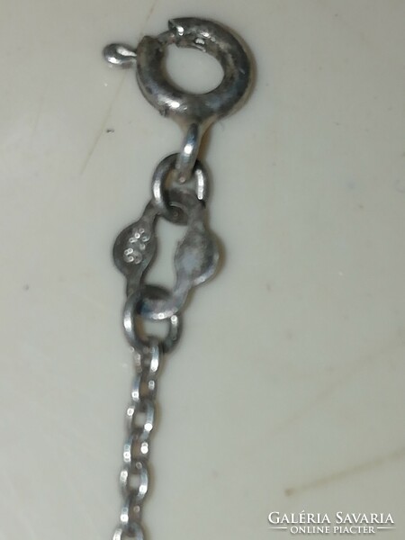 Antique silver necklace amethyst 40 cm long