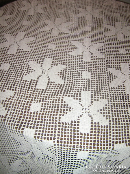 Beautiful antique white crochet lace curtain