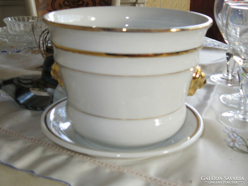 Vintage Bavaria porcelán kaspó alátét tányérral