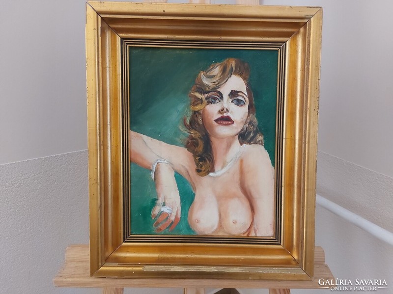 (K) nude painting with frame 38x47 cm