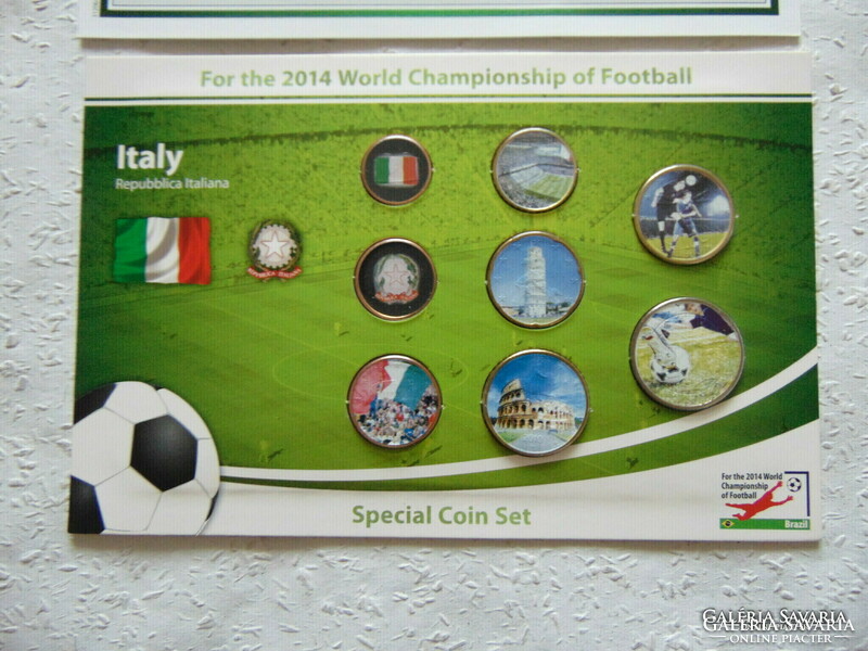 Italy soccer world cup 8 coins 2014 in blister!