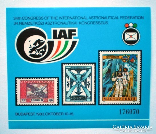 Ei6 / 1983 Astronautical Congress commemorative sheet numbered