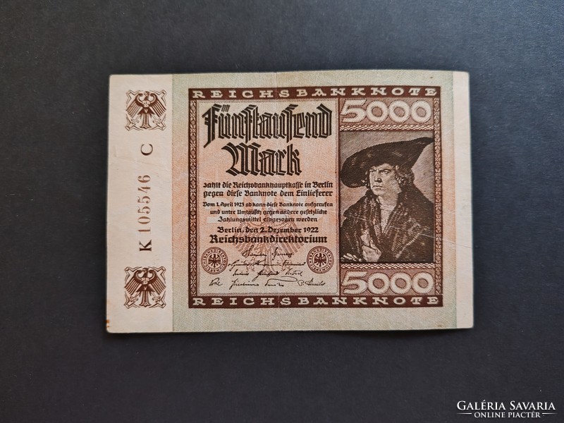 Germany 5000 marks / mark 1922, vf+