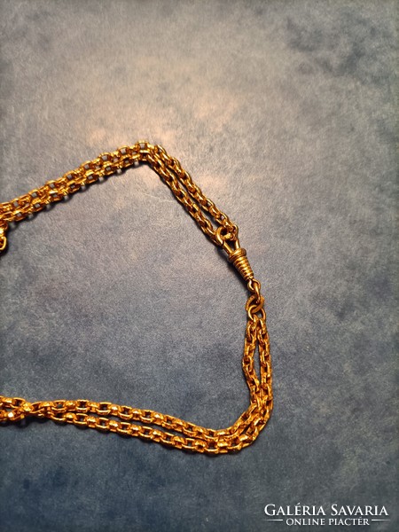 Attribute only! 150 cm long gold-plated pocket watch chain